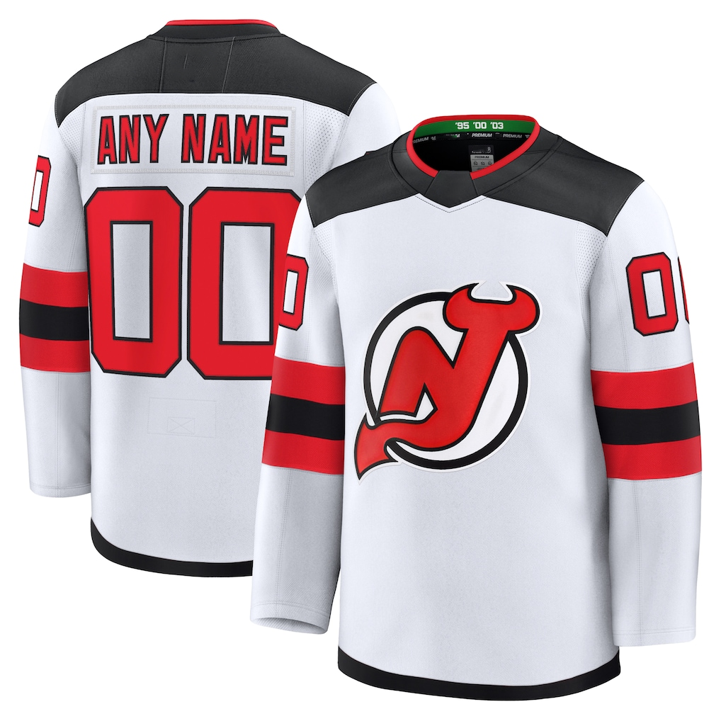 STECN Custom N.Jersey Devils White Away Premium Jerseys