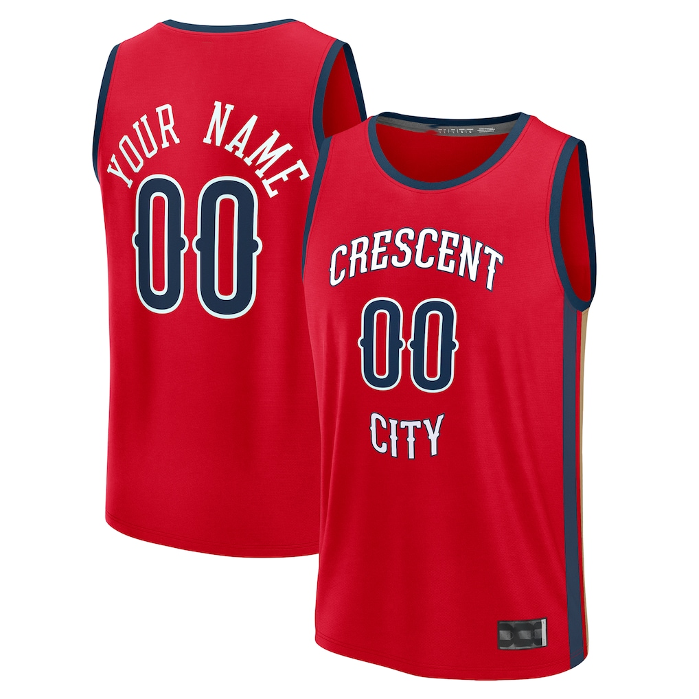STECN Custom NO.Pelicans Red Fast Break Stitched Jerseys- Statement Edition
