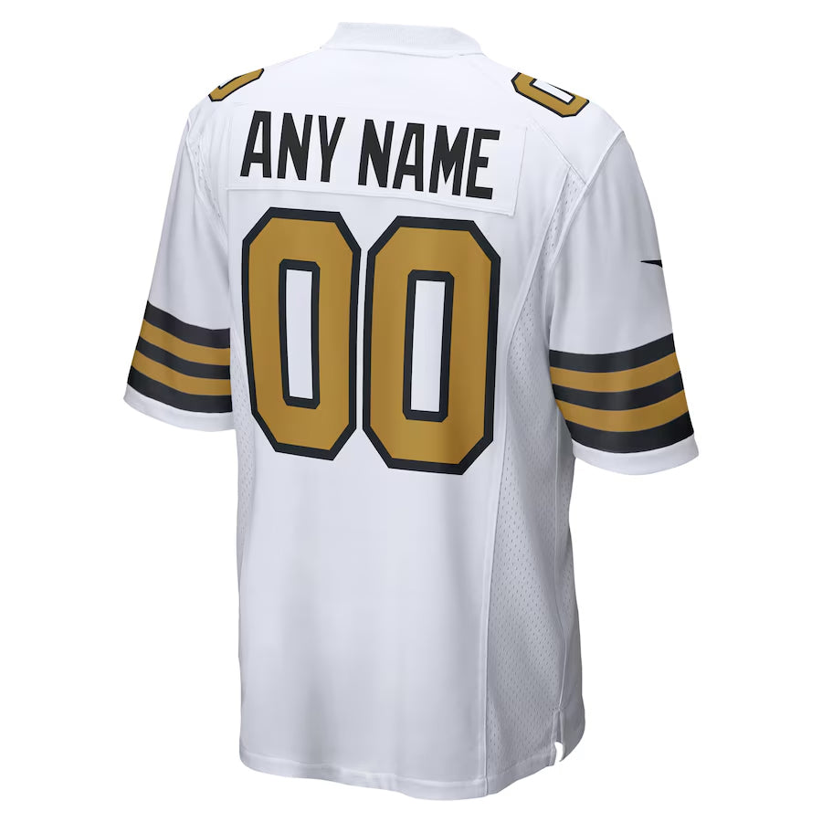 STECN Custom NO.Saints White Alternate Game Stitched Jerseys