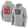 STECN Custom NY.Giants Gray Pullover Hoodies Limited Game Any Name & Numbers Stitched Jerseys