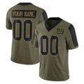 STECN Custom NY.Giants Olive Salute To Service Limited Game Any Name & Numbers Stitched Jerseys