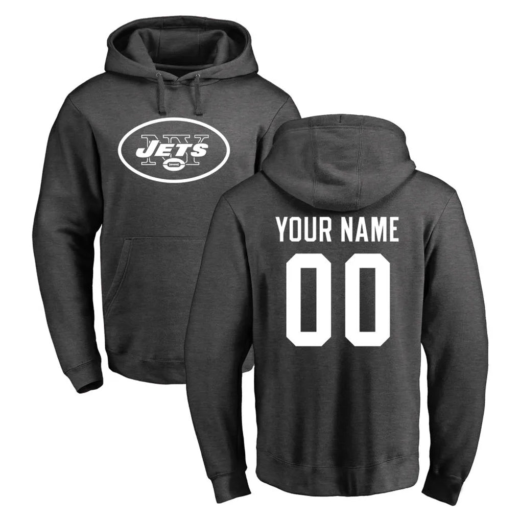 STECN Custom NY.Jets Gray Pullover Hoodies Limited Game Any Name & Numbers Stitched Jerseys