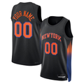 STECN Custom NY.Knicks Black Swingman Jerseys - Statement Edition