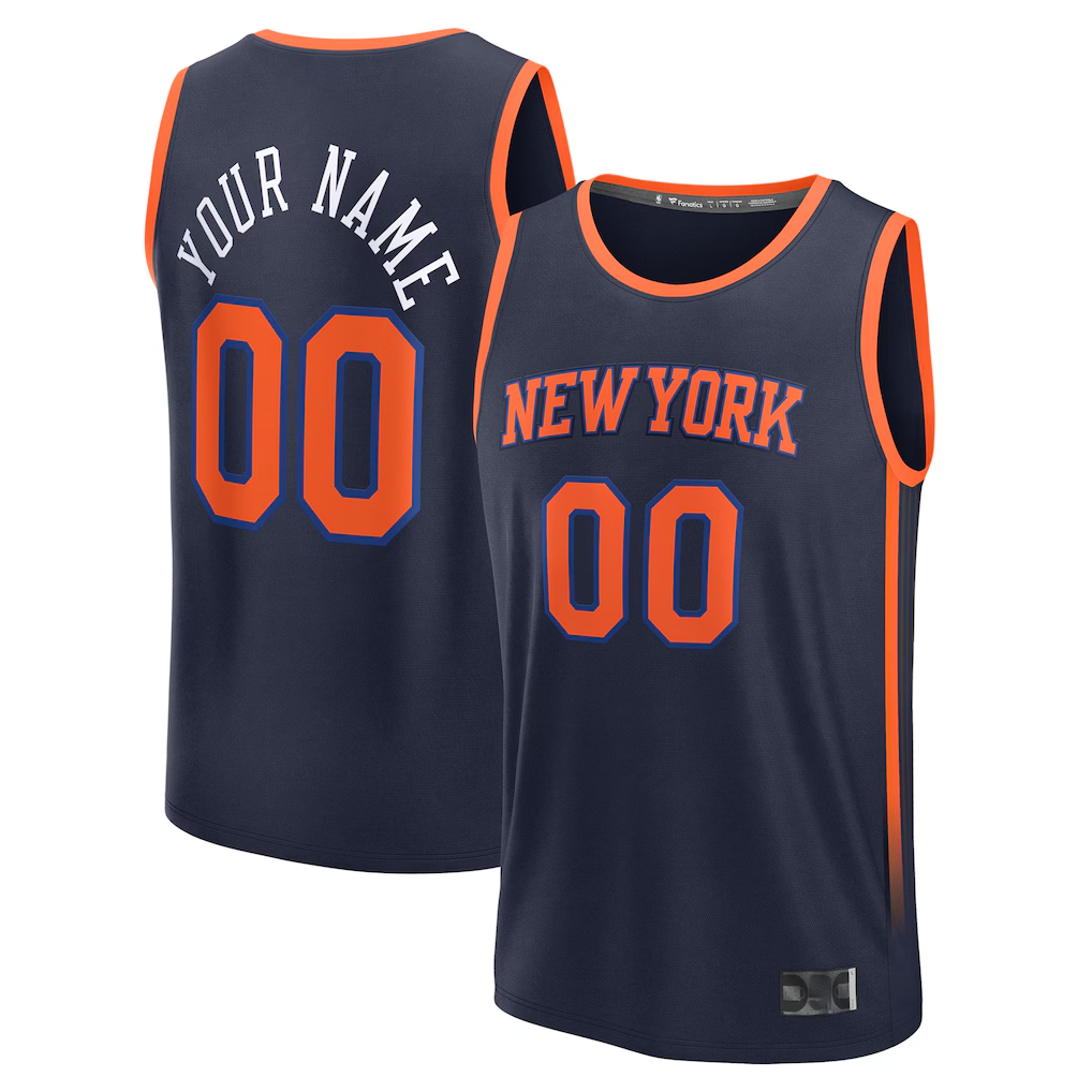 STECN Custom NY.Knicks  Navy Fast Break Jerseys - Statement Edition