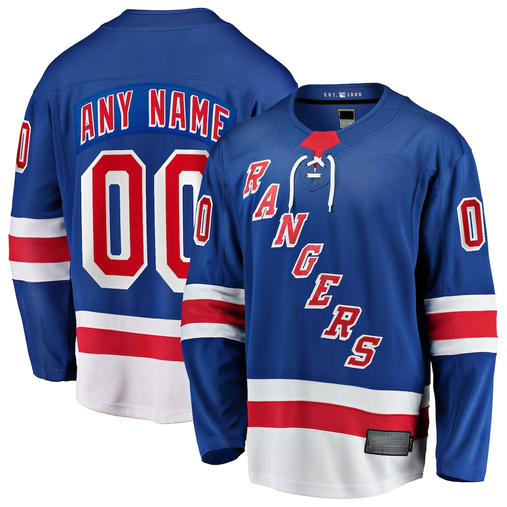 STECN Custom NY.Rangers Blue Home Breakaway Jerseys