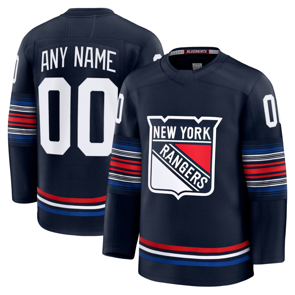 STECN Custom NY.Rangers Navy Alternate Premium Jerseys