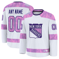 STECN Custom NY.Rangers White 2024 Hockey Fights Cancer Practice Jerseys
