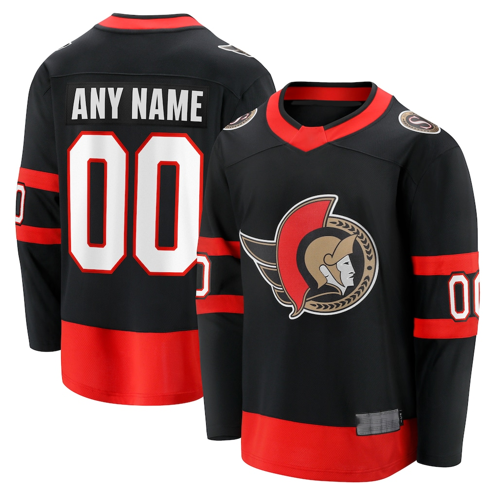 STECN Custom O.Senators Black Home Breakaway Jerseys