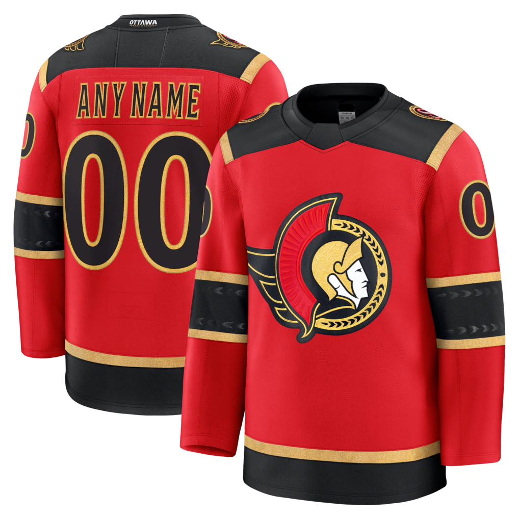 STECN Custom O.Senators Red Alternate Premium Jerseys