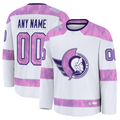 STECN Custom O.Senators White 2024 Hockey Fights Cancer Practice Jerseys