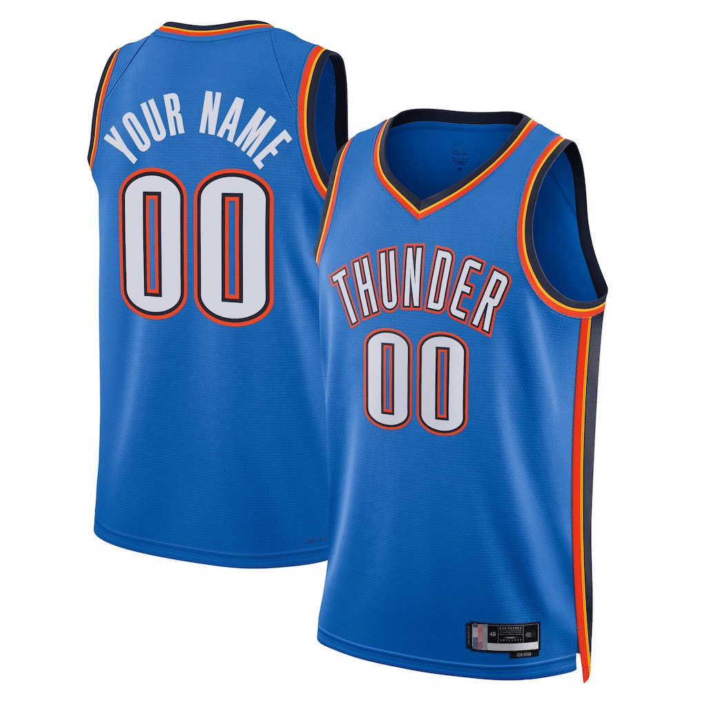 STECN Custom OC.Thunder Blue  Fast Break Stitched Jerseys- Statement Edition