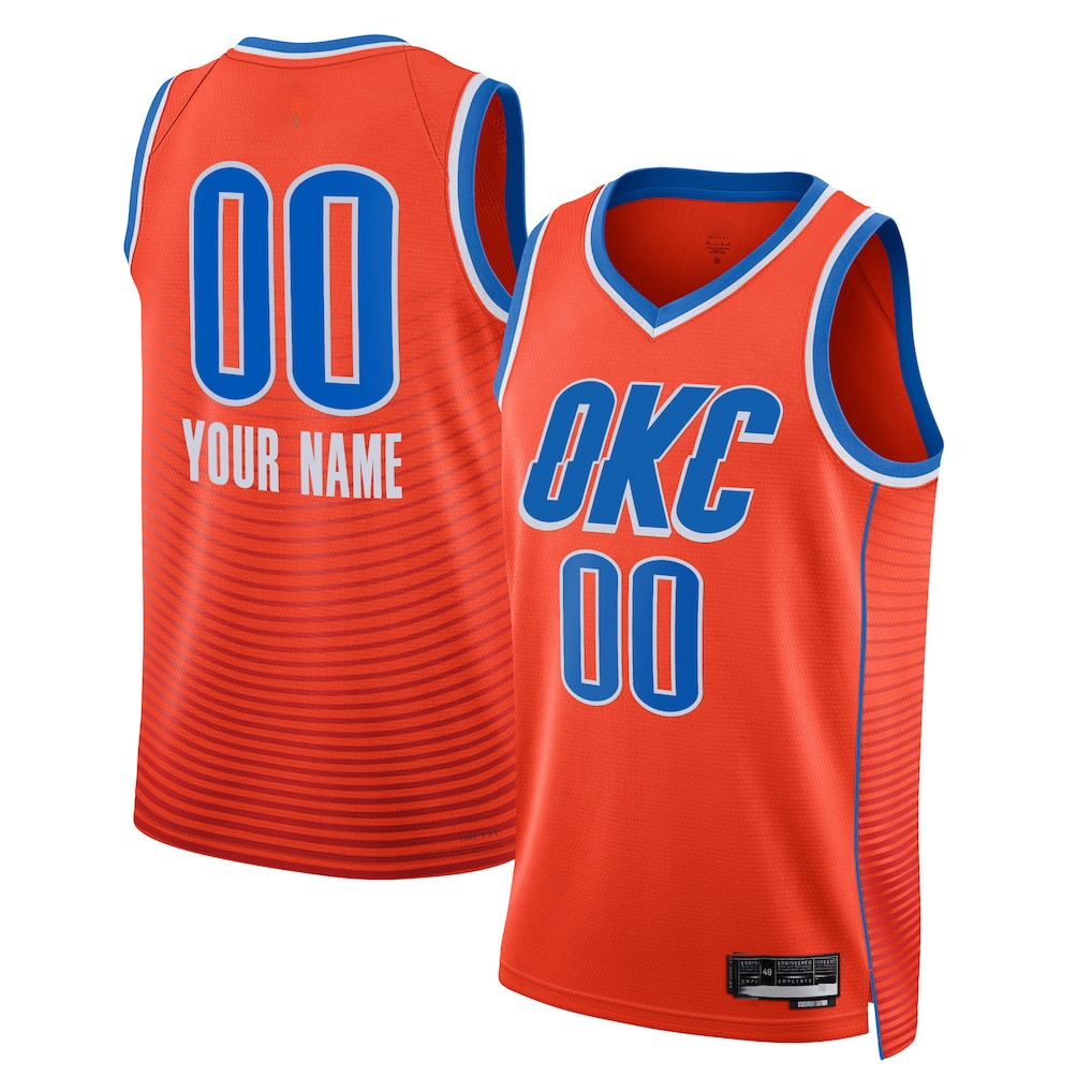 STECN Custom OC.Thunder Jordan Brand Orange 2022-2023 Swingman Stitched Jerseys - Statement Edition
