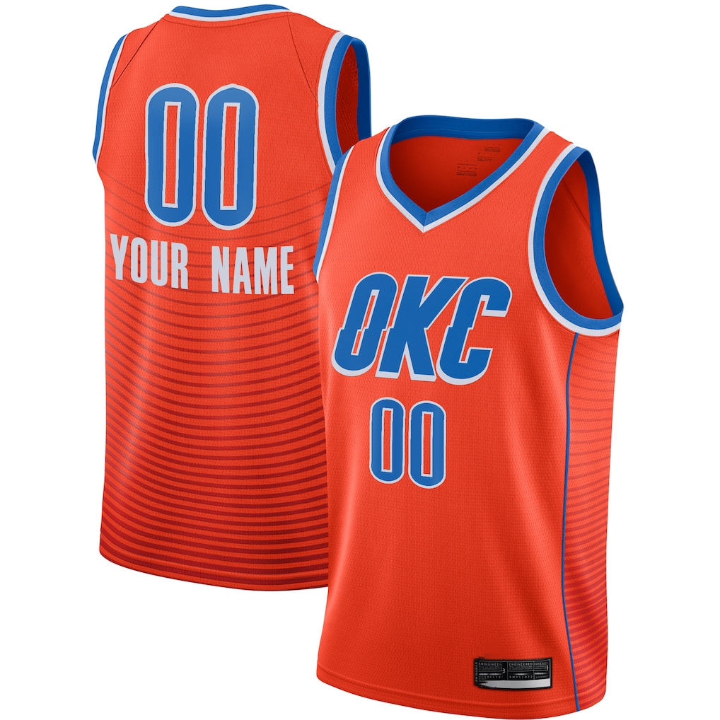 STECN Custom OC.Thunder Orange Swingman Stitched Jerseys- Statement Edition