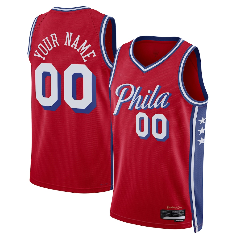 STECN Custom P.76ers Red 202223 Swingman Jerseys - Statement Edition