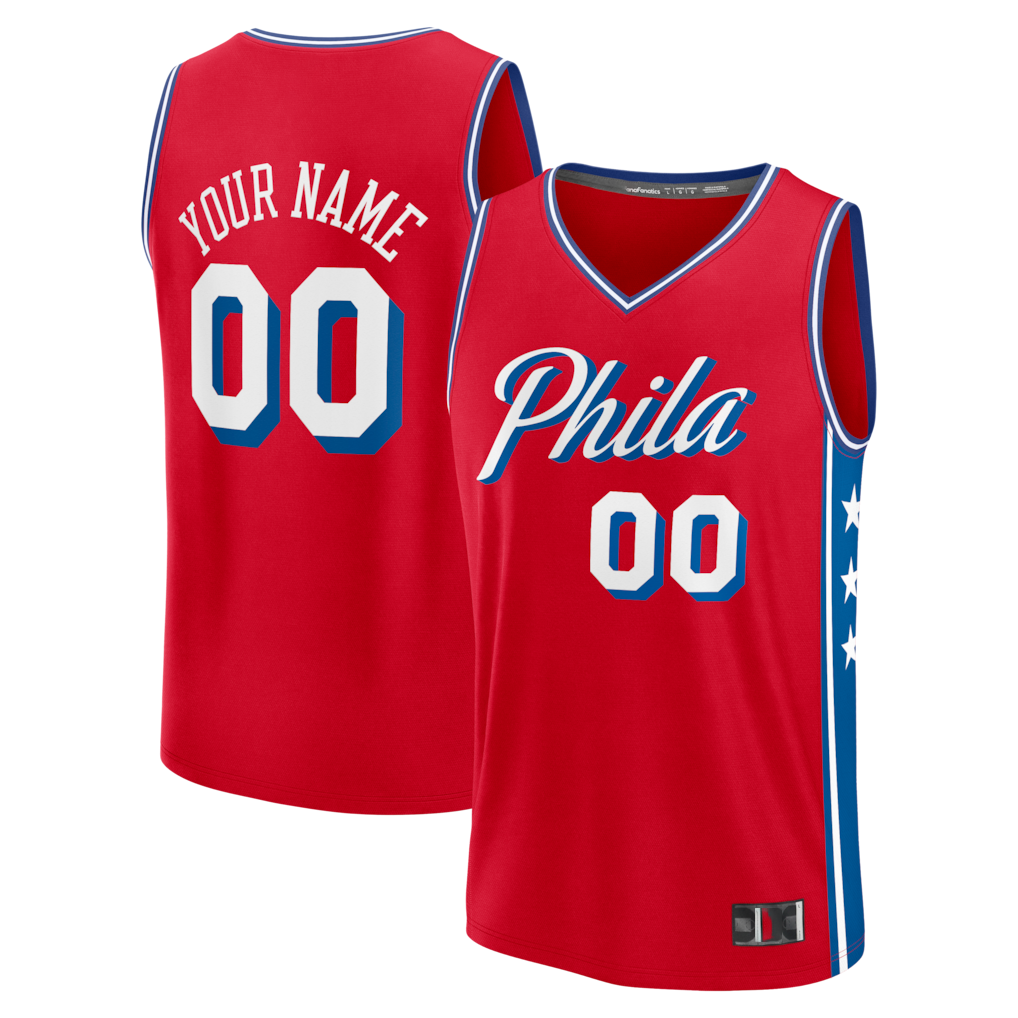 STECN Custom P.76ers Red Fast Break Jerseys - Icon Edition