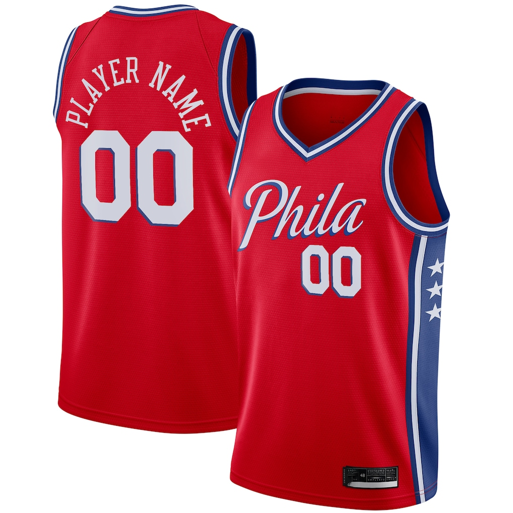 STECN Custom P.76ers Red Swingman Jerseys - Statement Edition