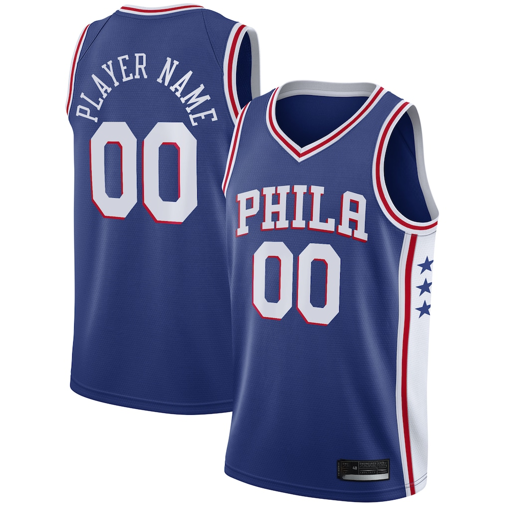 STECN Custom P.76ers Royal 2020-21 Swingman Jerseys - Icon Edition