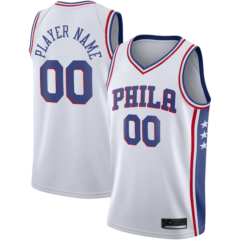 STECN Custom P.76ers White 2020-21 Swingman Jerseys - Association Edition
