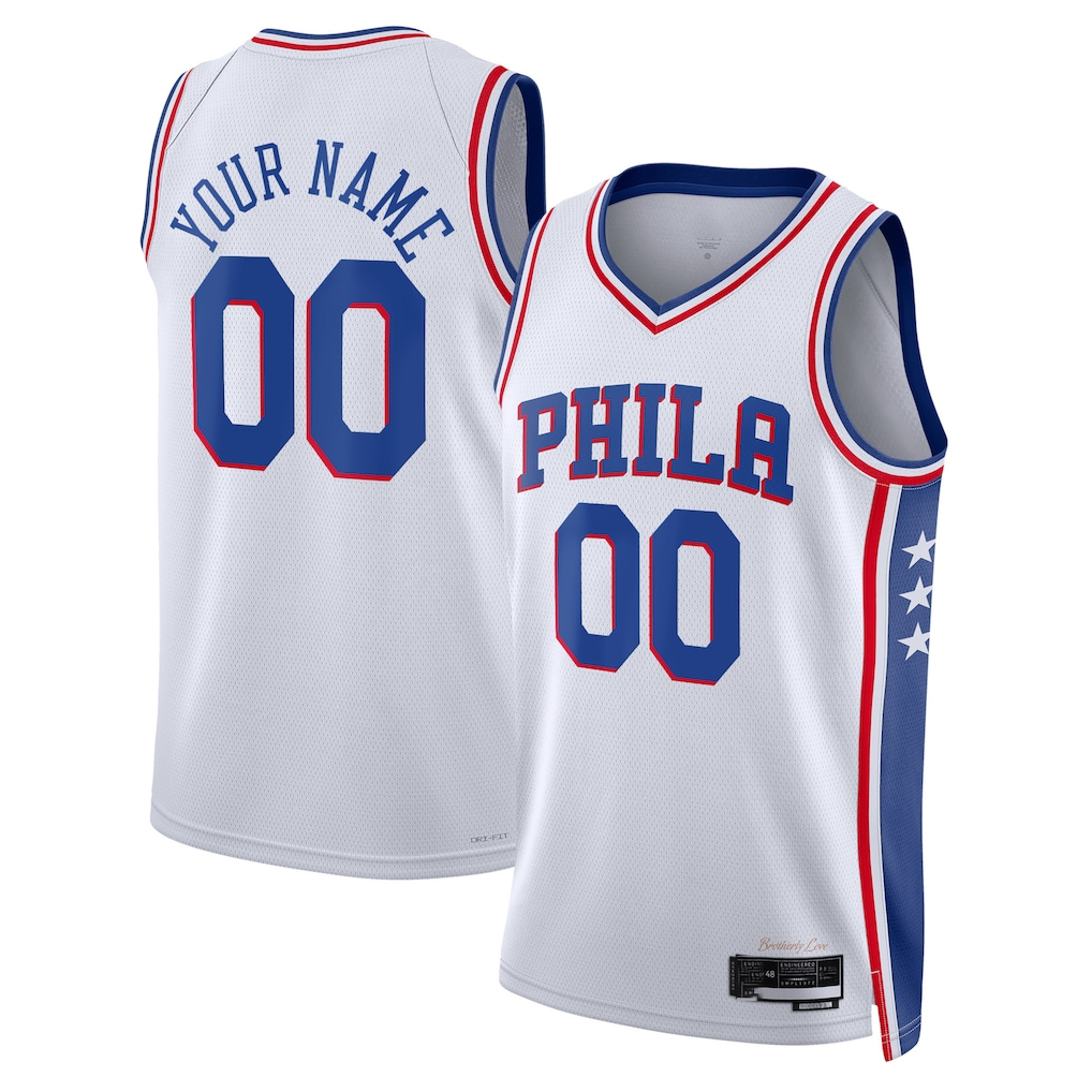 STECN Custom P.76ers White 2022-23 Swingman Jerseys - Association Edition
