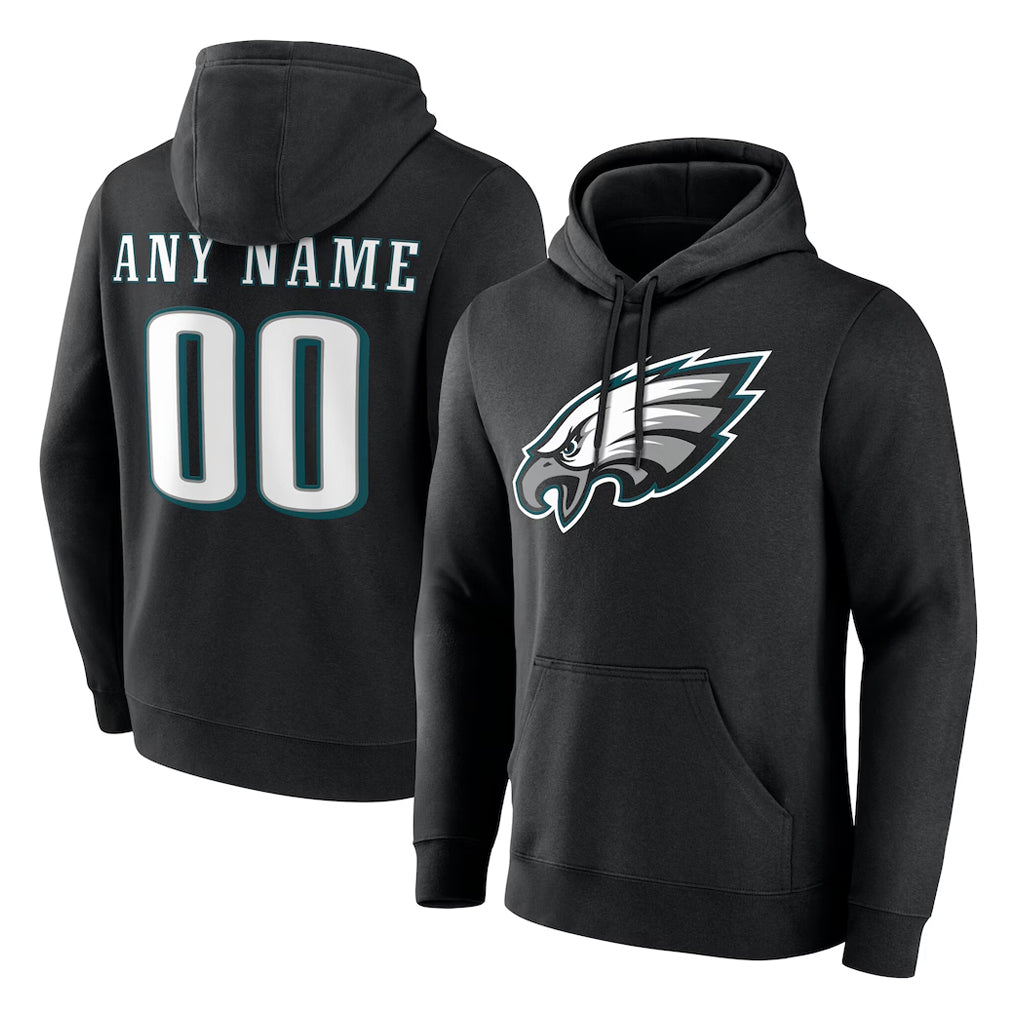 STECN Custom P.Eagles Black LOGO Pullover Hoodies Home Game Any Name & Numbers Stitched Jerseys
