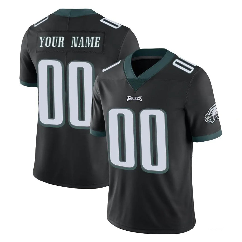 STECN Custom P.Eagles Black Limited Vapor Untouchable Home Game Any Name & Numbers Stitched Jerseys