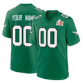 STECN Custom P.Eagles Green Kelly Alternate Super Bowl LIX Home Game Any Name & Numbers Stitched Jerseys