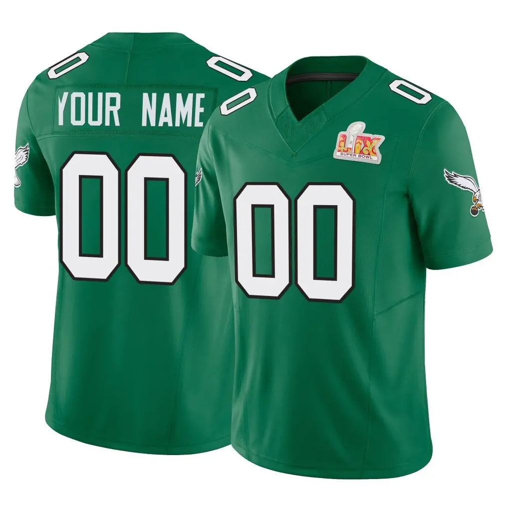 STECN Custom P.Eagles Green Kelly Alternate Vapor F.U.S.E. Super Bowl LIX Home Game Any Name & Numbers Stitched Jerseys