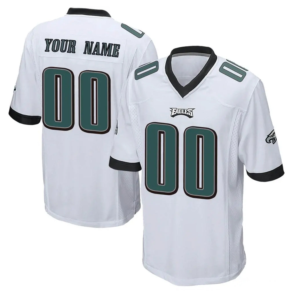 STECN Custom P.Eagles White Home Game Any Name & Numbers Stitched Jerseys