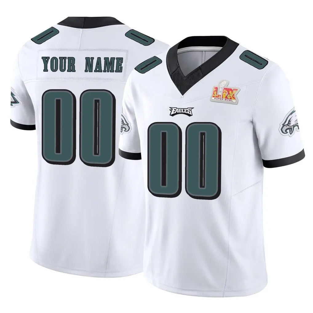 STECN Custom P.Eagles White Limited Vapor F.U.S.E. Super Bowl LIX Home Game Any Name & Numbers Stitched Jerseys