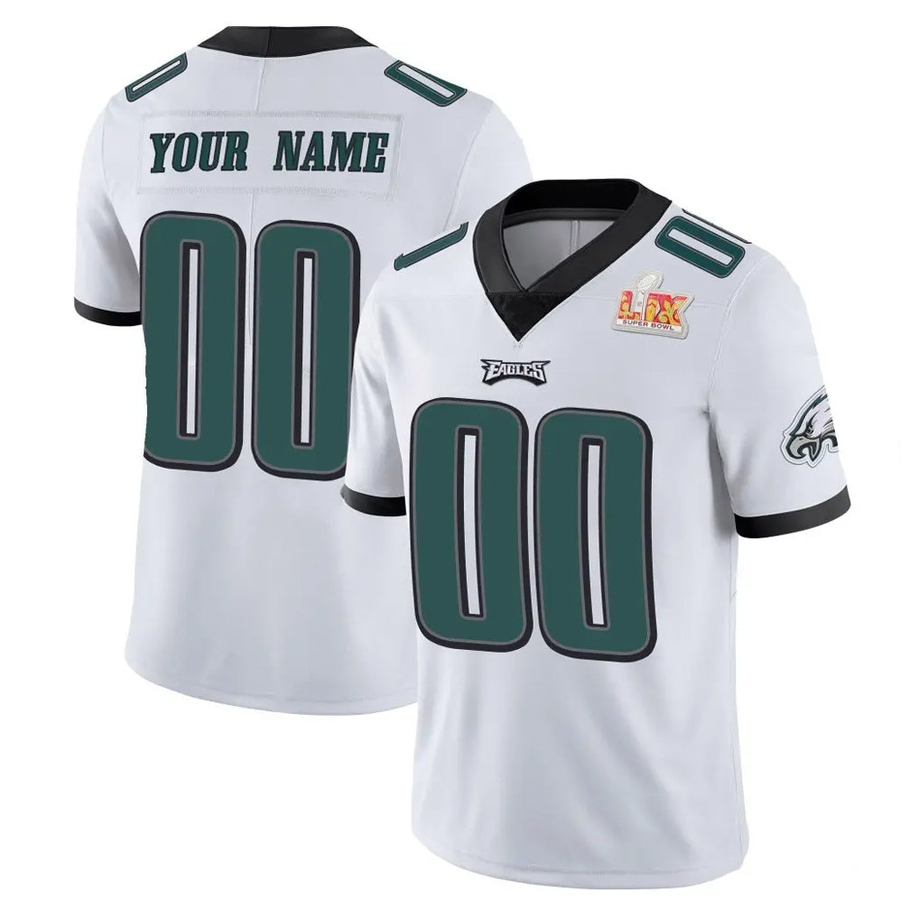 STECN Custom P.Eagles White Limited Vapor Untouchable Super Bowl LIX Home Game Any Name & Numbers Stitched Jerseys