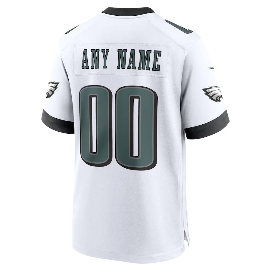 STECN Custom P.Eagles White Stitched Home Game Stitched Jerseys