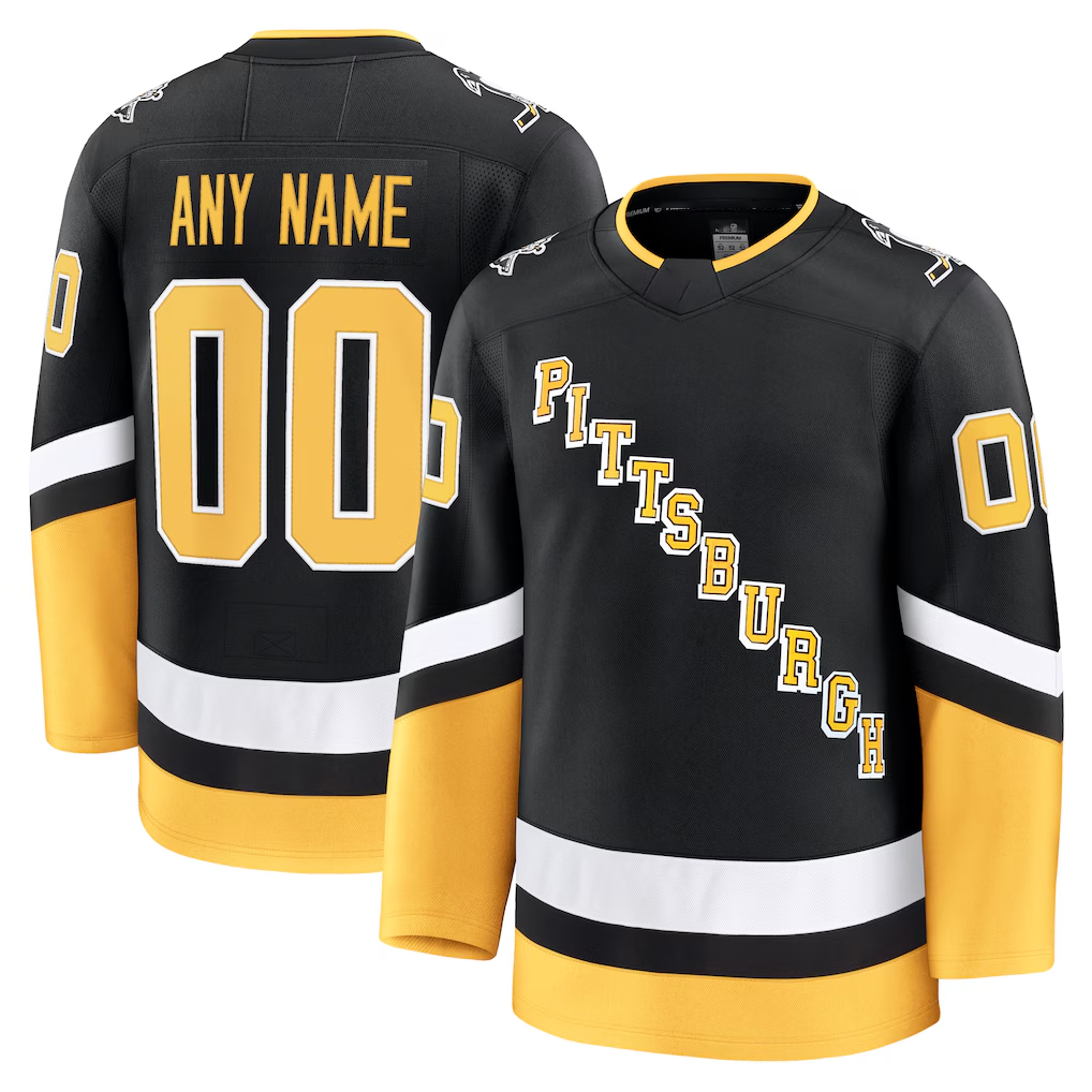 STECN Custom P.Penguins Black Alternate Premium Jerseys