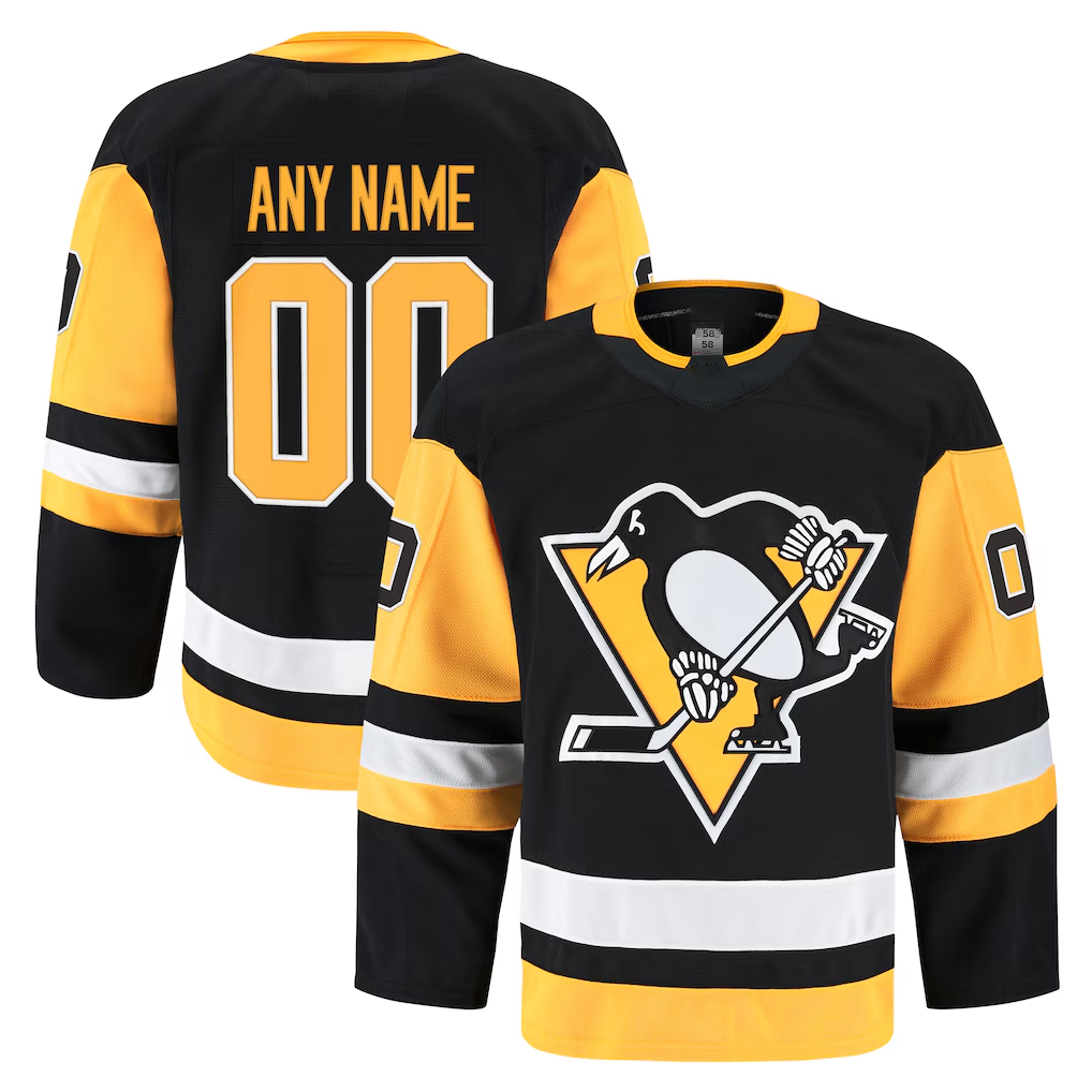 STECN Custom P.Penguins Black Home Authentic Pro Jerseys