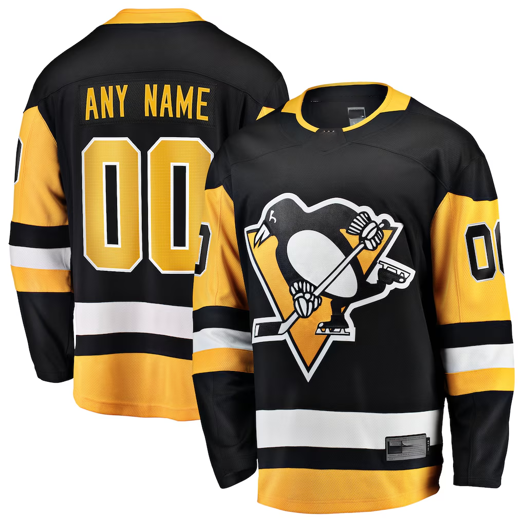 STECN Custom P.Penguins Black Home Breakaway Jerseys