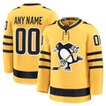 STECN Custom P.Penguins Gold Alternate Premium Jerseys