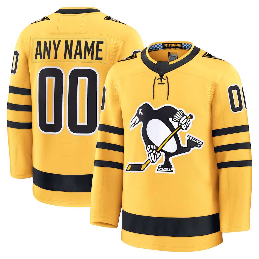 STECN Custom P.Penguins Gold Alternate Premium Jerseys
