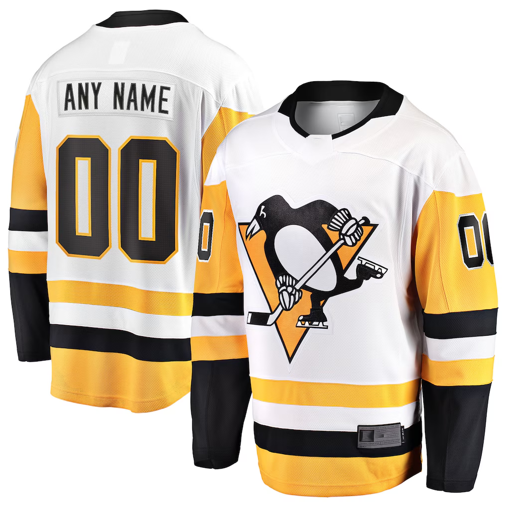 STECN Custom P.Penguins White Away Breakaway Jerseys