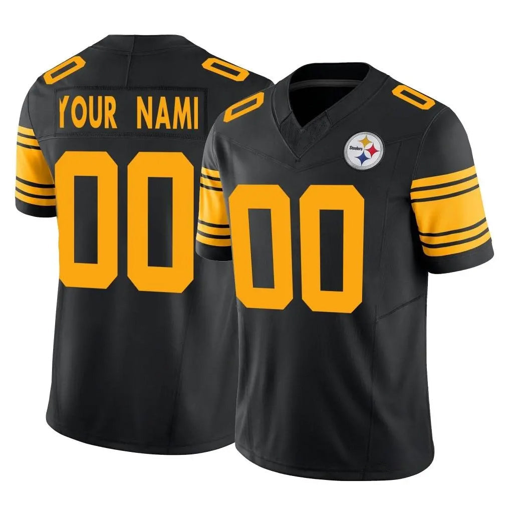 STECN Custom P.Steelers Black Limited 2nd Alternate Vapor F.U.S.E. Home Game Any Name & Numbers Stitched Jerseys