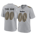 STECN Custom P.Steelers Gray Atmosphere Fashion Home Game Any Name & Numbers Stitched Jerseys