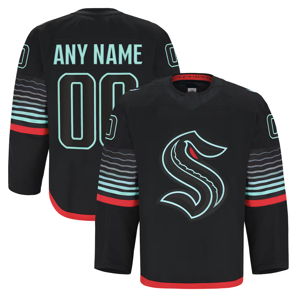 STECN Custom S.Kraken Black Alternate Authentic Pro Jerseys