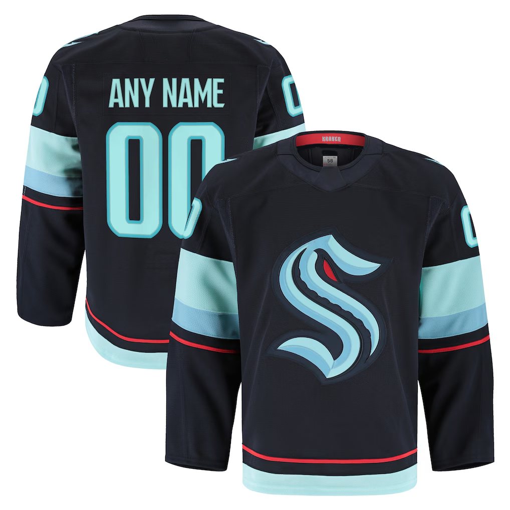 STECN Custom S.Kraken Navy Home Authentic Pro Jerseys