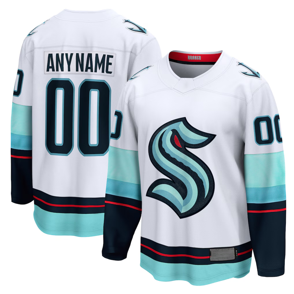 STECN Custom S.Kraken White Away Breakaway Jerseys