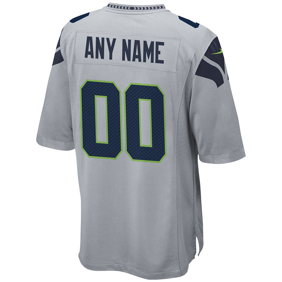 STECN Custom S.Seahawks Gray Alternate Game Stitched Jerseys