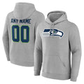 STECN Custom S.Seahawks Gray LOGO Pullover Hoodies Game Any Name & Numbers Stitched Jerseys
