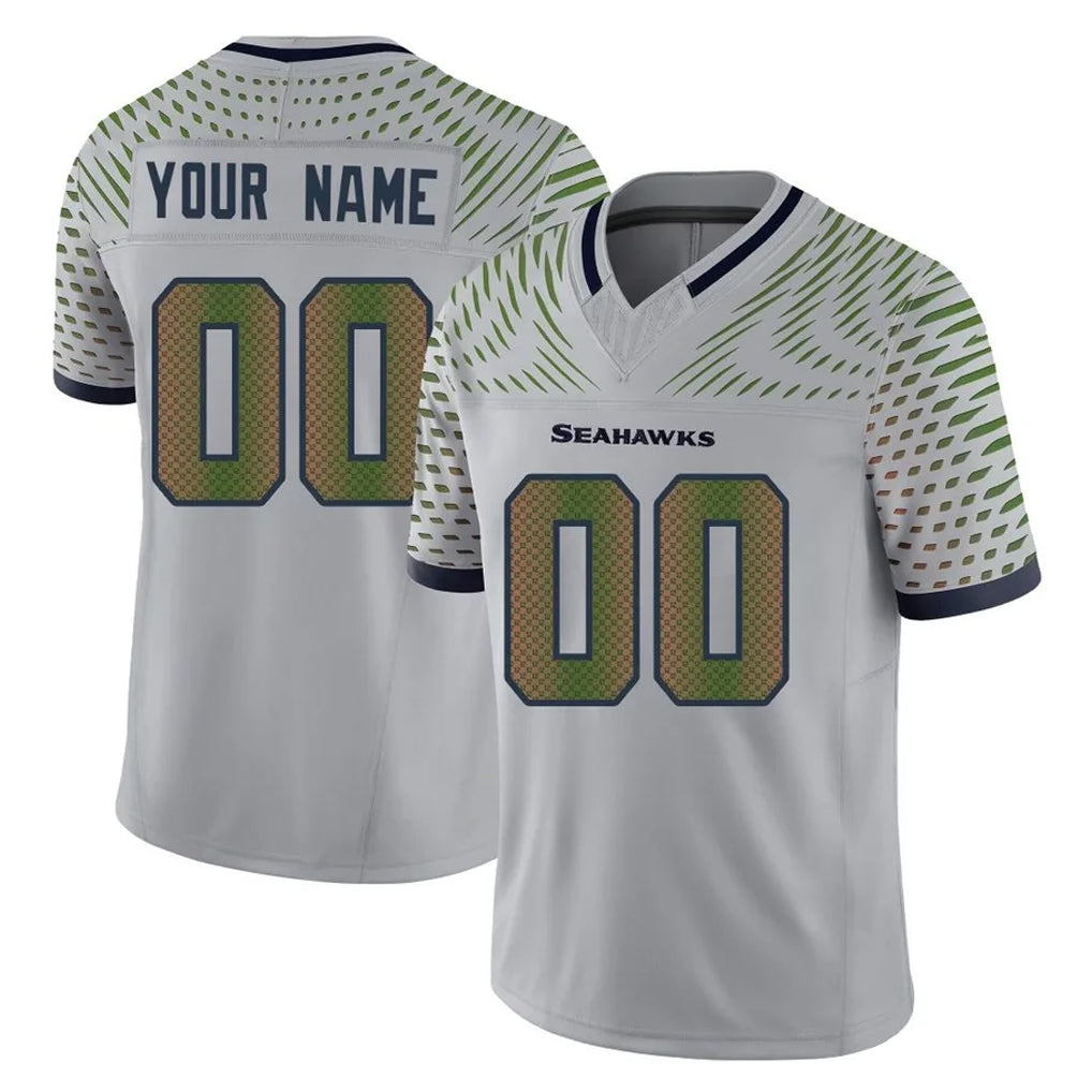 STECN Custom S.Seahawks Grey Limited 2025 Rivalries Collection Home Game Any Name & Numbers Stitched Jerseys