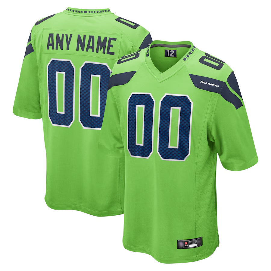 STECN Custom S.Seahawks Neon Green Alternate Game Stitched Jerseys