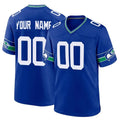 STECN Custom S.Seahawks Royal Throwback Home Game Any Name & Numbers Stitched Jerseys