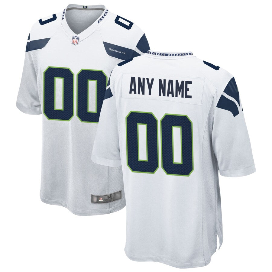STECN Custom S.Seahawks White Home Game Stitched Jerseys