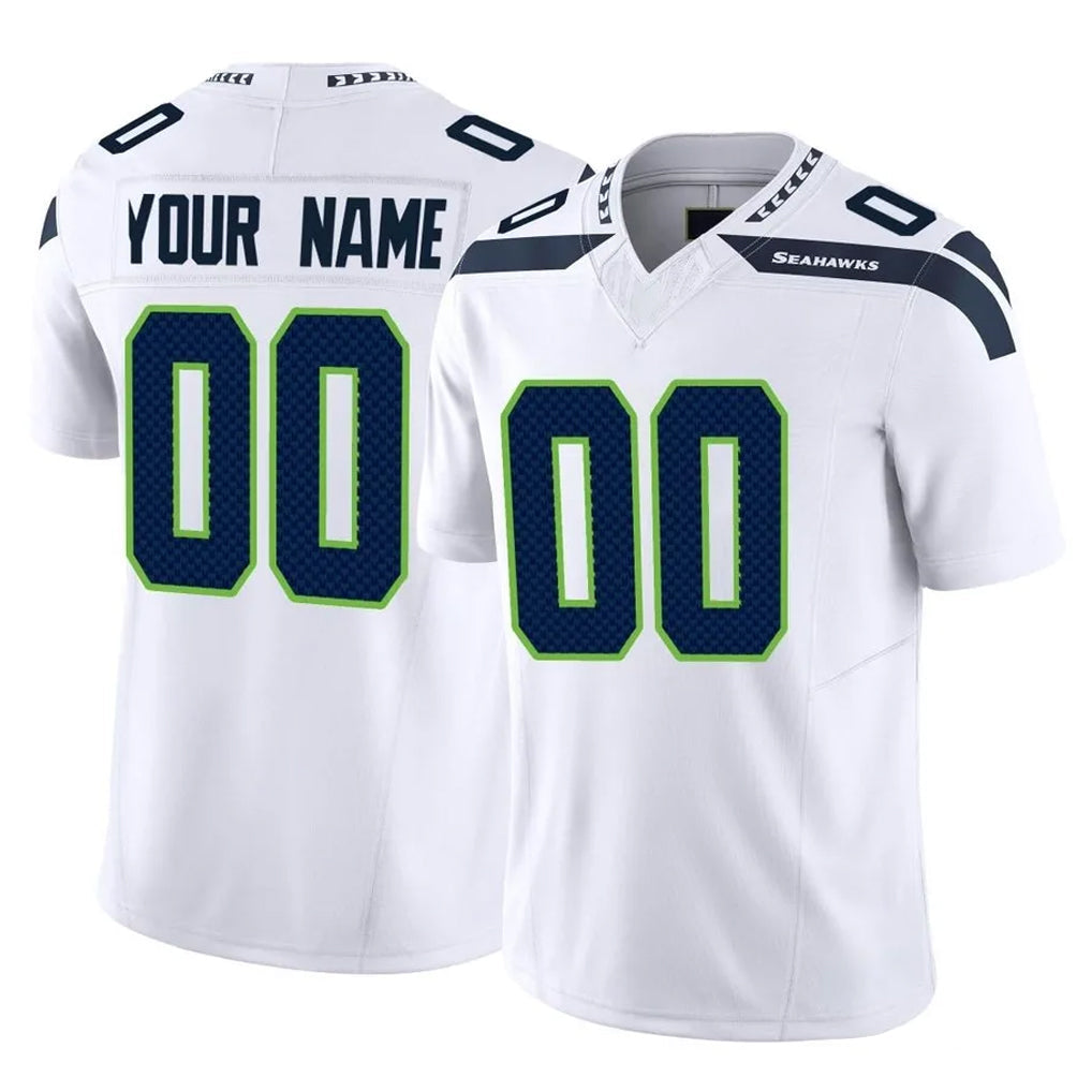 STECN Custom S.Seahawks White Limited Vapor F.U.S.E. Home Game Any Name & Numbers Stitched Jerseys