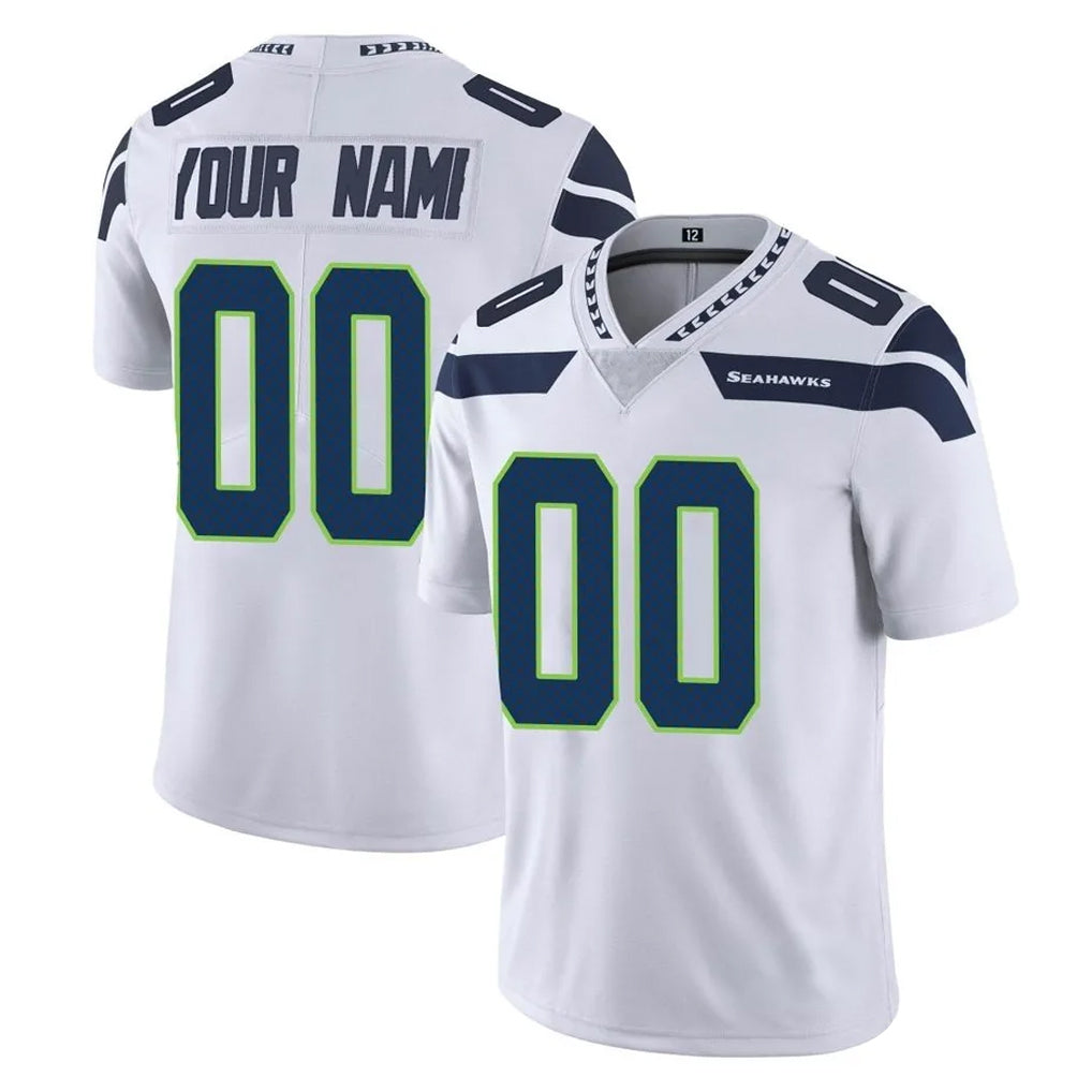 STECN Custom S.Seahawks White Limited Vapor Untouchable Home Game Any Name & Numbers Stitched Jerseys